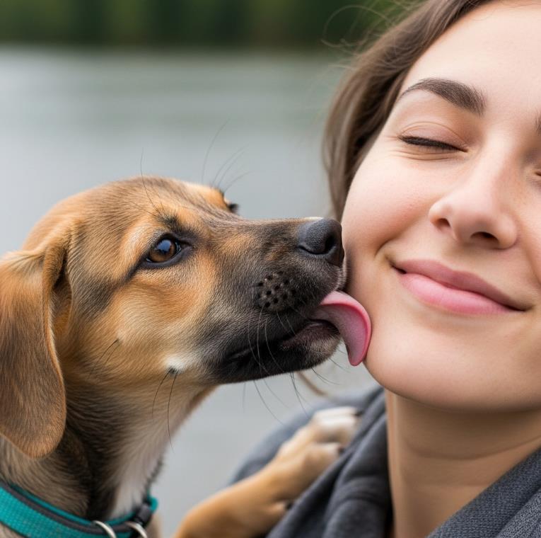 강아지가 사람 얼굴을 핥는 이유는 사랑 표현일까?