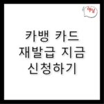 카카오뱅크 카드 재발급 신청 방법 정리