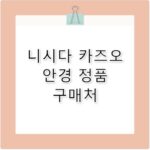 니시다 카즈오 안경 특징과 구매 방법 안내