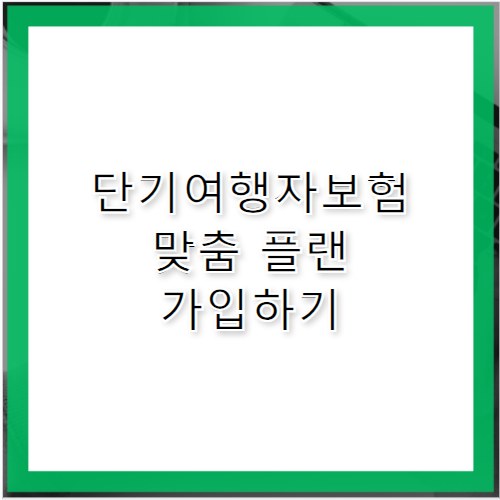 단기여행자보험 해외 여행 가기 전 필수 가입 추천