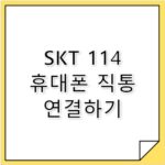 SKT 고객센터 전화번호 114 휴대폰에서 바로 연결