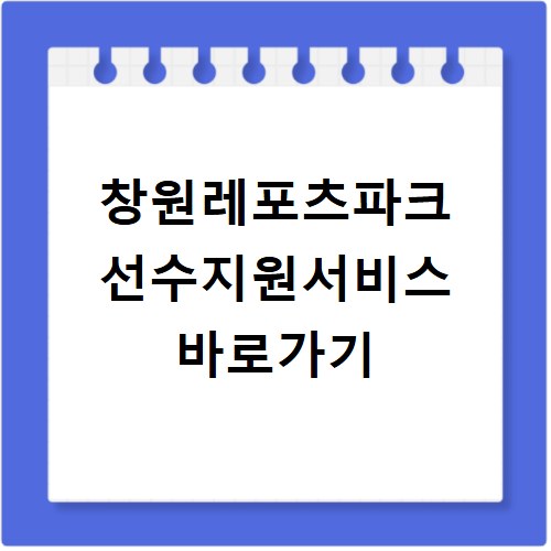 창원레포츠파크 선수지원서비스 바로가기 https://player.domerace.com