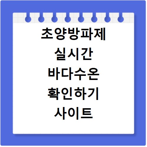 초양방파제 실시간 바다수온 확인하기 사이트 바로가기
