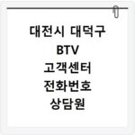 대전시 대덕구 BTV 고객센터 전화번호 상담원 연결하기 이용시간