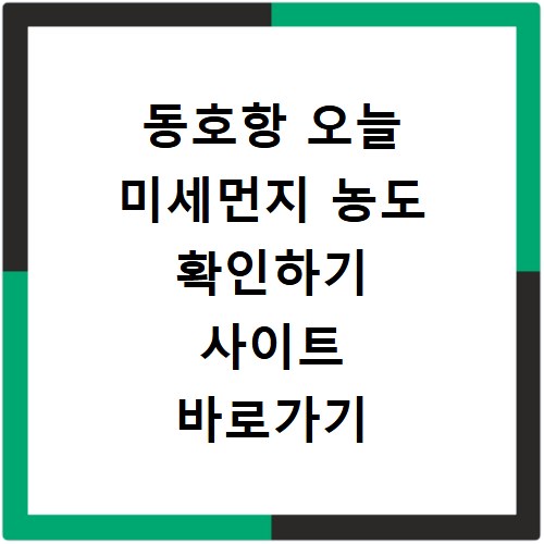 동호항 오늘 미세먼지 농도 확인하기 사이트 바로가기