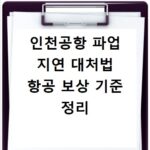 인천공항 파업 지연 대처법 항공 보상 기준 정리