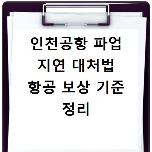 인천공항 파업 지연 대처법 항공 보상 기준 정리