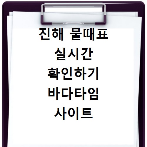 진해 물때표 실시간 확인하기 바다타임 사이트 바로가기