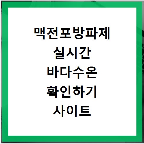 맥전포방파제 실시간 바다수온 확인하기 사이트 바로가기