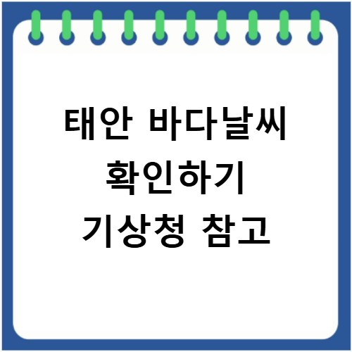태안 바다날씨 확인하기 기상청 참고