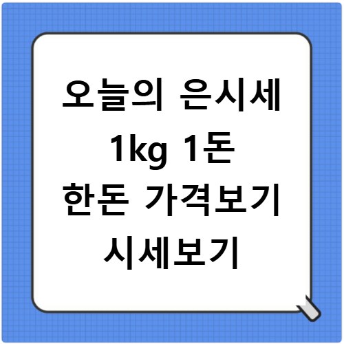 오늘의 은시세 1kg 1돈 한돈 가격보기 시세보기
