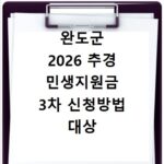 완도군 2026 추경 민생지원금 3차 신청방법 대상 기간 바로가기