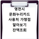 영천시 문화누리카드 사용처 가맹점 알아보기 잔액조회 방법까지
