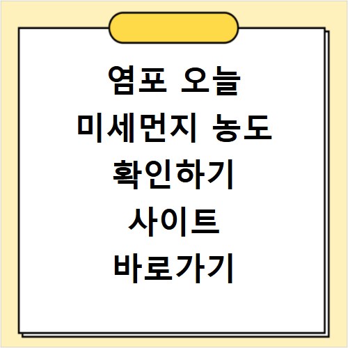 염포 오늘 미세먼지 농도 확인하기 사이트 바로가기