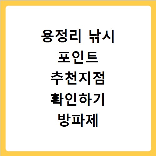 용정리 낚시 포인트 추천지점 확인하기 방파제 포함