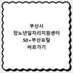 부산시 장노년일자리지원센터 50+부산포털 바로가기