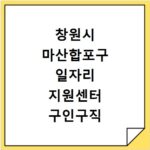 창원시 마산합포구 일자리 지원센터 구인구직 채용정보 바로가기