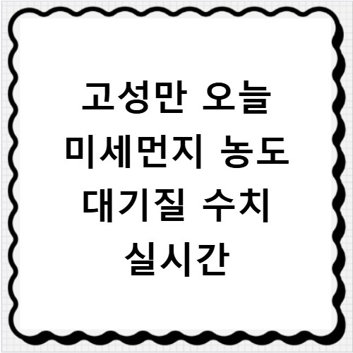 고성만 오늘 미세먼지 농도 대기질 수치 실시간