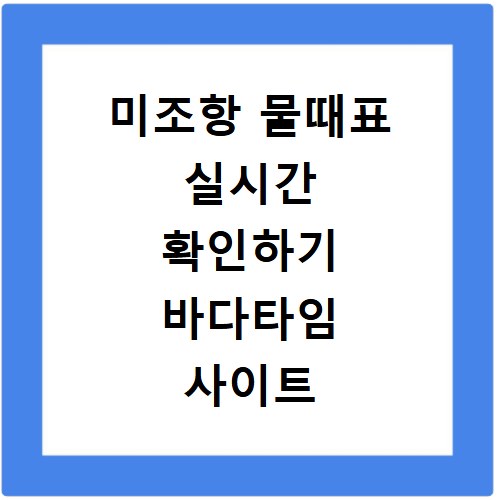 미조항 물때표 실시간 확인하기 바다타임 사이트 바로가기