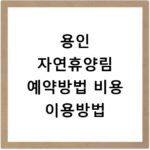 용인 자연휴양림 예약방법 비용 이용방법