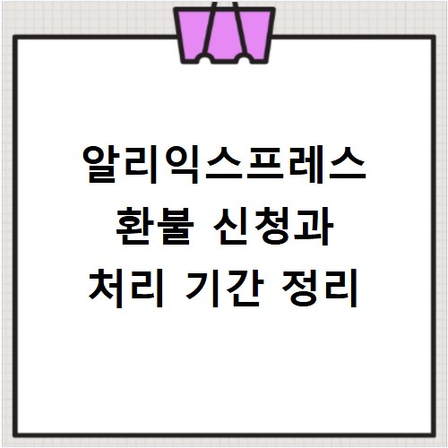 알리익스프레스 환불 신청과 처리 기간 정리