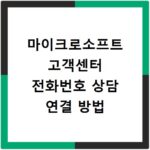 마이크로소프트 고객센터 전화번호 상담 연결 방법
