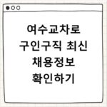 여수교차로 구인구직 최신 채용정보 확인하기