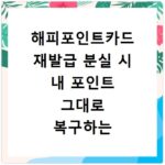 해피포인트카드 재발급 분실 시 내 포인트 그대로 복구하는 법