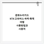 문화누리카드 KTX&middot;고속버스&middot;숙박&middot;축제 여행 사용방법과 사용처