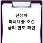 신생아 특례대출 조건 금리 한도 확인