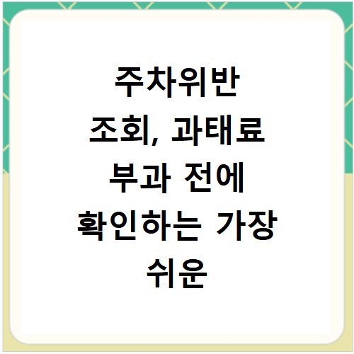 주차위반 조회, 과태료 부과 전에 확인하는 가장 쉬운 방법
