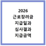2026 근로장려금 지급일과 심사결과 지급금액 조회하기