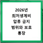 2026년 최저생계비 압류 금지 범위와 보호 통장 개설 방법 확인하기