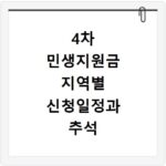 4차 민생지원금 지역별 신청일정과 추석 전 지급일 확인하기