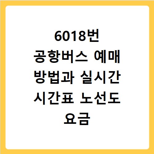 6018번 공항버스 예매 방법과 실시간 시간표 노선도 요금 정리