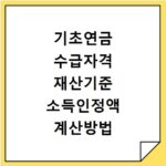 기초연금 수급자격 재산기준 소득인정액 계산방법 총정리