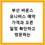 부산 바운스 유니버스 예약 가격과 오픈 일정 확인하고 방문하는 법