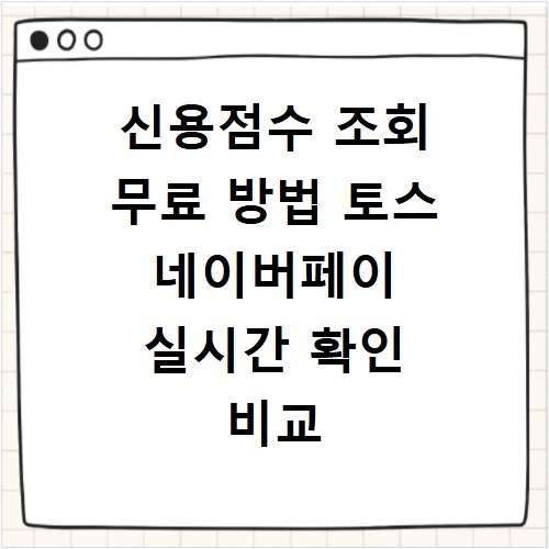 신용점수 조회 무료 방법 토스 네이버페이 실시간 확인 비교 꿀팁