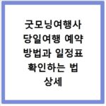 굿모닝여행사 당일여행 예약 방법과 일정표 확인하는 법 상세 정리