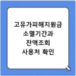 고유가피해지원금 소멸기간과 잔액조회 사용처 확인