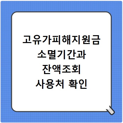고유가피해지원금 소멸기간과 잔액조회 사용처 확인