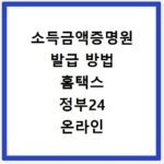 소득금액증명원 발급 방법 홈택스 정부24 온라인 조회