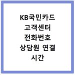KB국민카드 고객센터 전화번호 상담원 연결 시간 및 점심시간 운영 정보 정리