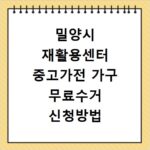 밀양시 재활용센터 중고가전 가구 무료수거 신청방법