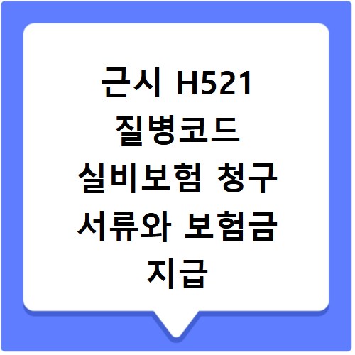 근시 H521 질병코드 실비보험 청구 서류와 보험금 지급 기준 핵심 정리
