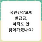 국민건강보험 환급금, 아직도 안 찾아가셨나요?