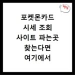 포켓몬카드 시세 조회 사이트 파는곳 찾는다면 여기에서 확인하세요