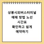 상봉시외버스터미널 예매 방법 노선 시간표 확인하고 쉽게 예약하기