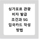 싱가포르 관광 비자 발급 조건과 SG 입국카드 작성 방법