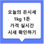 오늘의 은시세 1kg 1돈 가격 실시간 시세 확인하기
